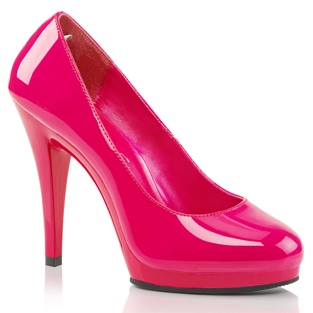4 1/2" Heel, 1/2" PF Pump Hot Pink Pat/Hot Pink Pleaser Pink Label FLAIR/480