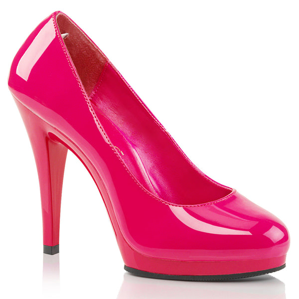 4 1/2" Heel, 1/2" PF Pump Hot Pink Pat/Hot Pink Pleaser Pink Label FLAIR/480