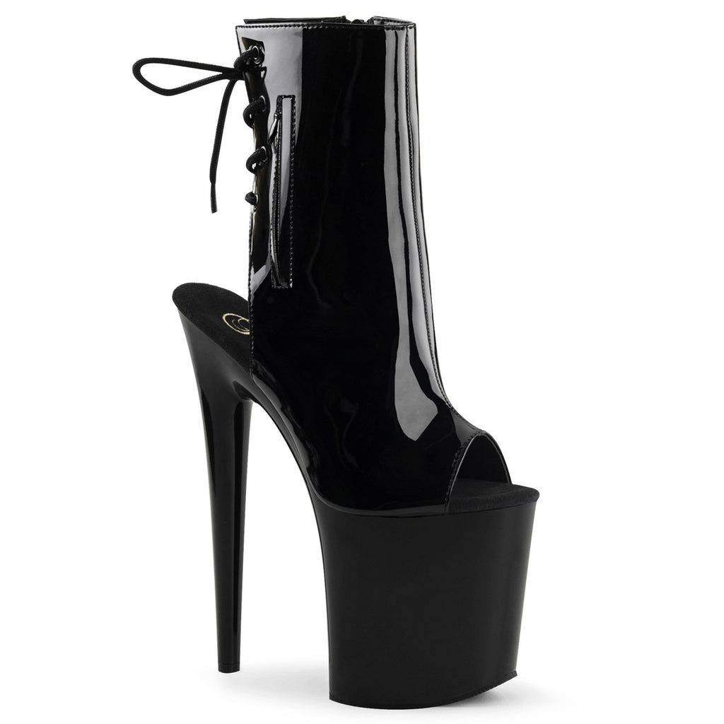Sexy Peep Toe Lace Up Side Zipper Platform Stiletto High Heels Shoes Pleaser Pleaser FLAMINGO/1018