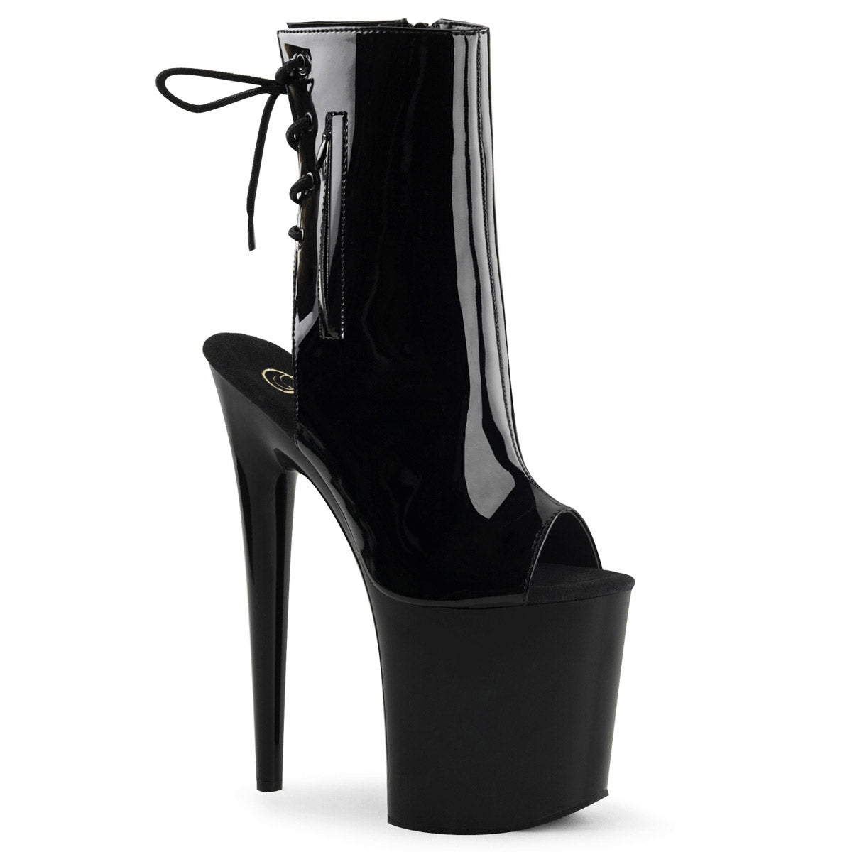 Sexy Peep Toe Lace Up Side Zipper Platform Stiletto High Heels Shoes Pleaser Pleaser FLAMINGO/1018