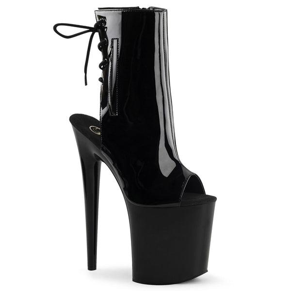 Sexy Peep Toe Lace Up Side Zipper Platform Stiletto High Heels Shoes Pleaser Pleaser FLAMINGO/1018
