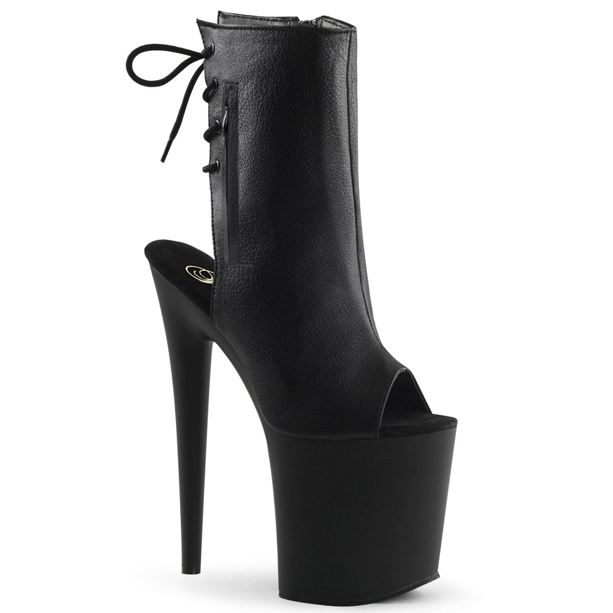 Sexy Peep Toe Lace Up Side Zipper Platform Stiletto High Heels Shoes Pleaser Pleaser FLAMINGO/1018
