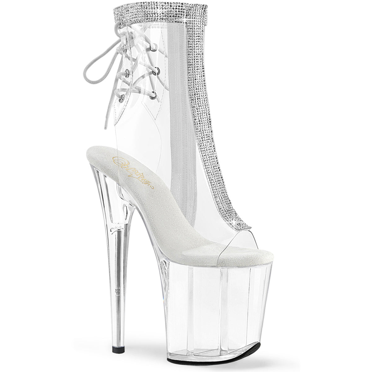 8" Heel, 4" Pf Open Toe/Heel Ankle Boot W/Rs Pleaser Pleaser FLAMINGO/1018C/2RS Main image