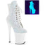8" Heel, 4" Pf Uv Lace Up Front Ankle Boot, Side Zip Pleaser Pleaser FLAMINGO/1020LG
