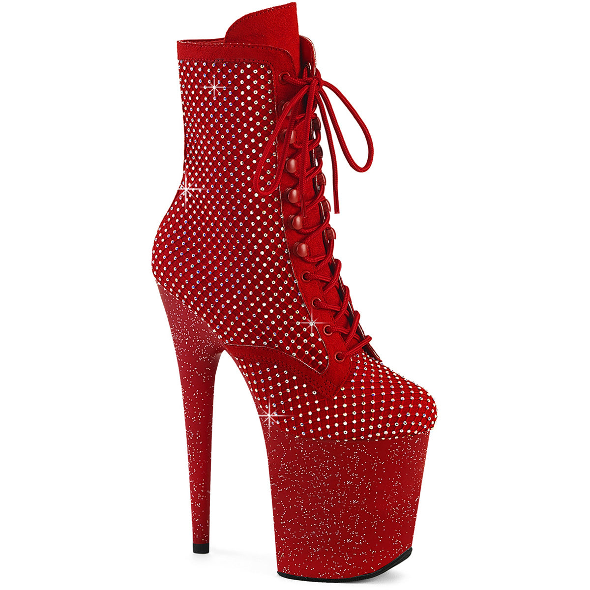 8" Heel, 4" Pf Lace-Up Rs Mesh Ankle Boot, Side Zip Secondary image