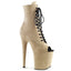 8" Heel, 4" PF Open Toe Lace-Up Ankle Boot, Side Zip Pleaser Pleaser FLAMINGO/1021FS