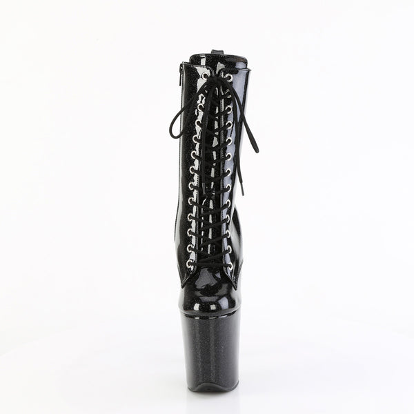 8" Heel, 4" Pf Lace Up Front Ankle Boot, Side Zip Pleaser Pleaser FLAMINGO/1040GP