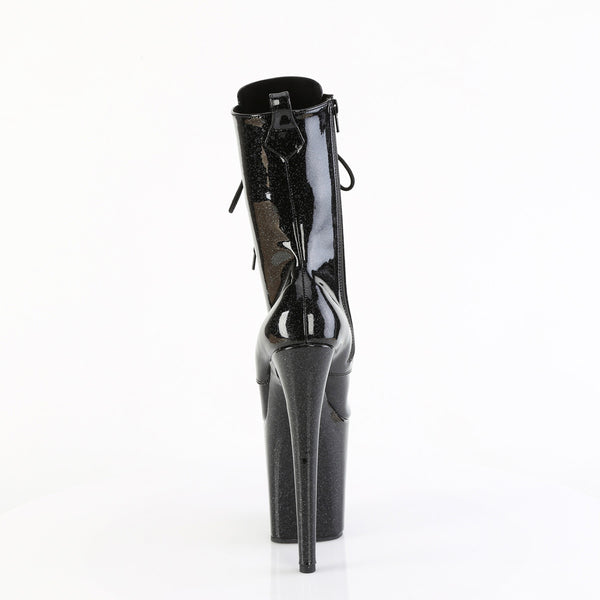 8" Heel, 4" Pf Lace Up Front Ankle Boot, Side Zip Pleaser Pleaser FLAMINGO/1040GP
