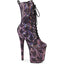 8" Heel, 4" Pf Lace-Up Front Ankle Boot, Side Zip Pleaser Pleaser FLAMINGO/1040SPF