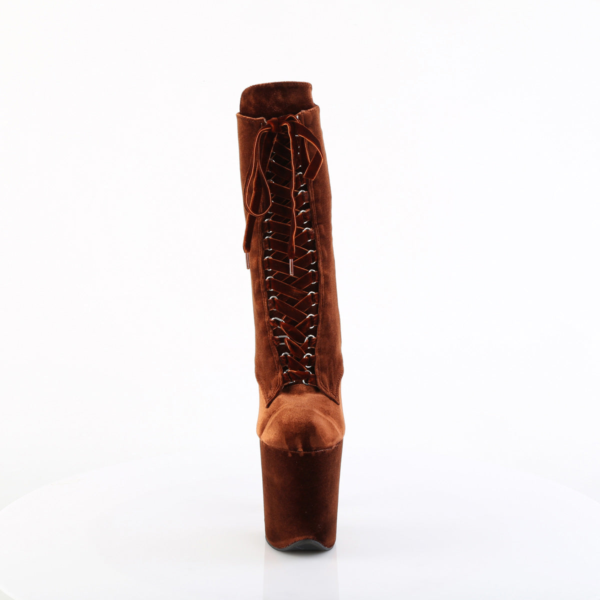 8" Heel, 4" Pf Velvet Lace-Up Front Ankle Boot Secondary image