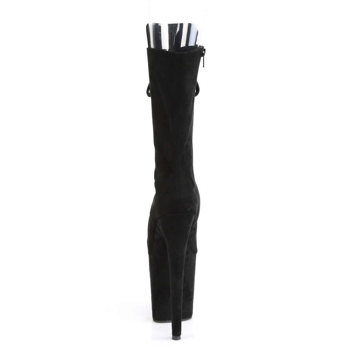 8" Heel, 4" Pf Peep Toe Lace-up Mid Calf Boot, Side Zip Pleaser Pleaser FLAMINGO/1051FS