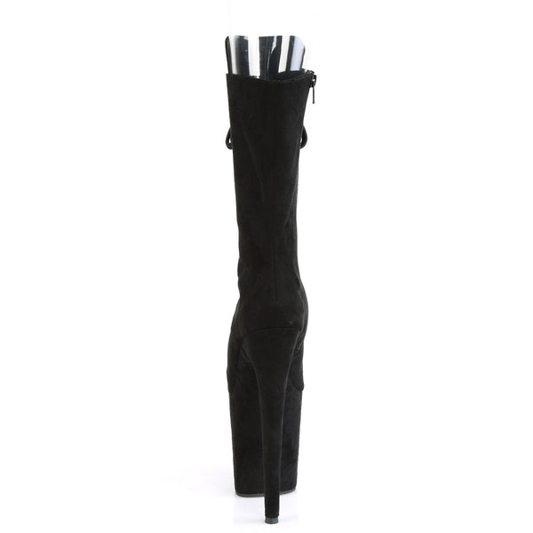 8" Heel, 4" Pf Peep Toe Lace-up Mid Calf Boot, Side Zip Pleaser Pleaser FLAMINGO/1051FS