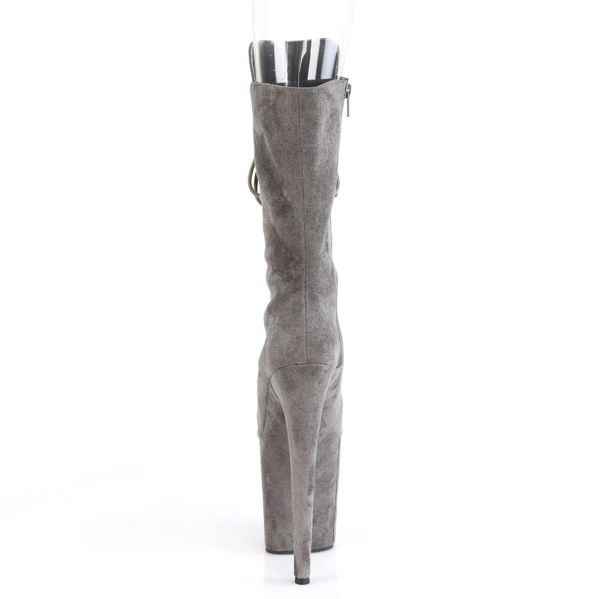8" Heel, 4" Pf Peep Toe Lace-up Mid Calf Boot, Side Zip Pleaser Pleaser FLAMINGO/1051FS