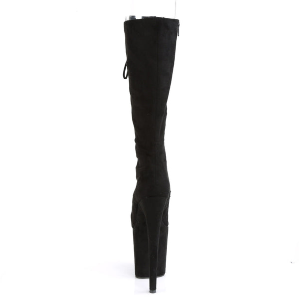 8" Heel, 4" Pf Peep Toe Lace-up Knee Boot, Side Zip Pleaser Pleaser FLAMINGO/2051FS