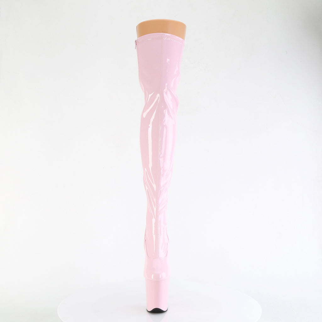 8" Heel, 4" Pf Stretch Thigh Boot, Side Zip Pleaser Pleaser FLAMINGO/3000