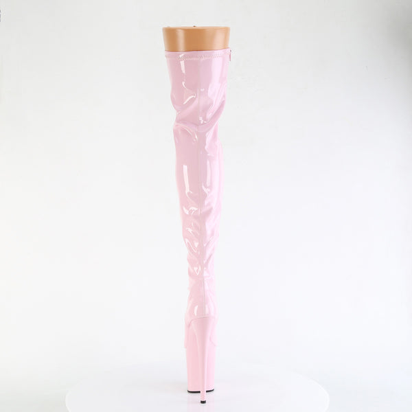 8" Heel, 4" Pf Stretch Thigh Boot, Side Zip Pleaser Pleaser FLAMINGO/3000