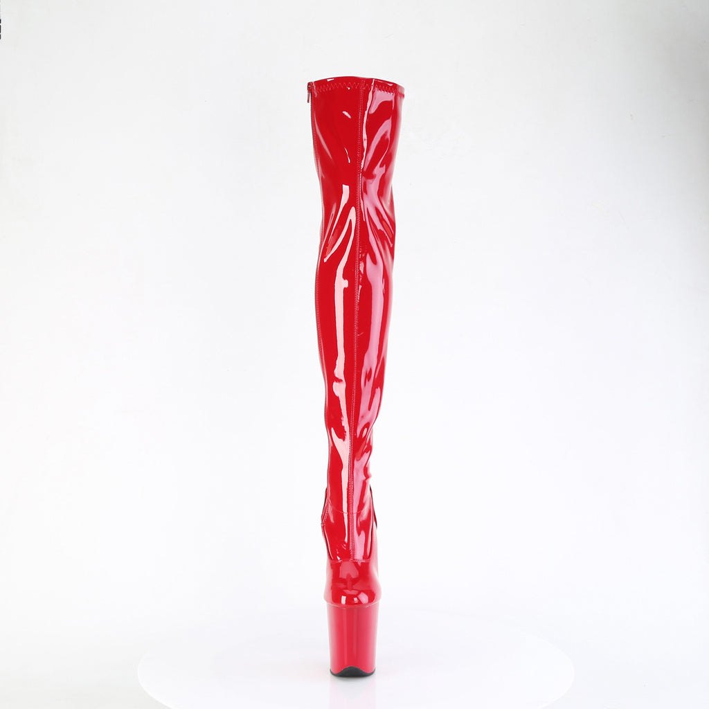 8" Heel, 4" Pf Stretch Thigh Boot, Side Zip Pleaser Pleaser FLAMINGO/3000