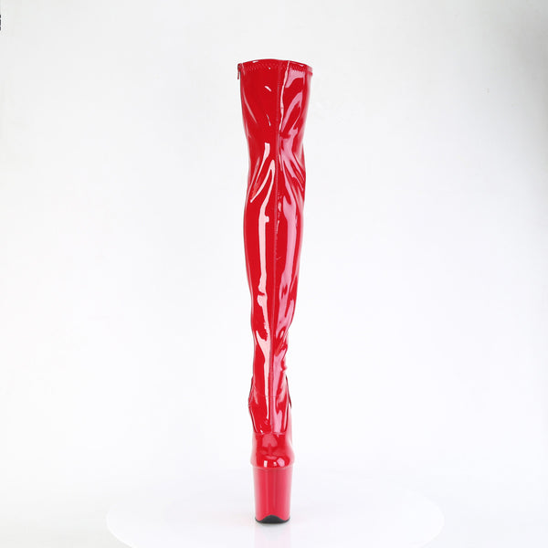 8" Heel, 4" Pf Stretch Thigh Boot, Side Zip Pleaser Pleaser FLAMINGO/3000