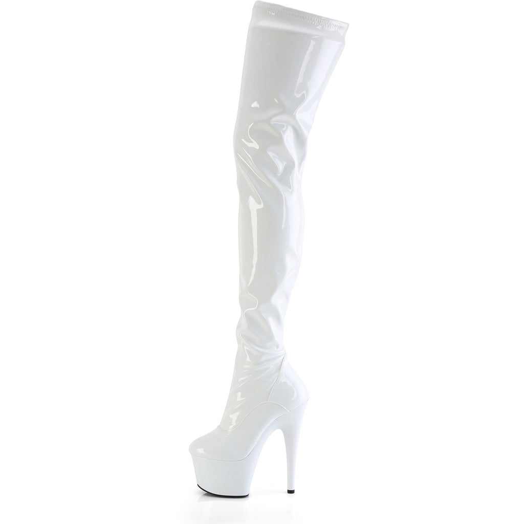 8" Heel, 4" Pf Stretch Thigh Boot, Side Zip Pleaser Pleaser FLAMINGO/3000