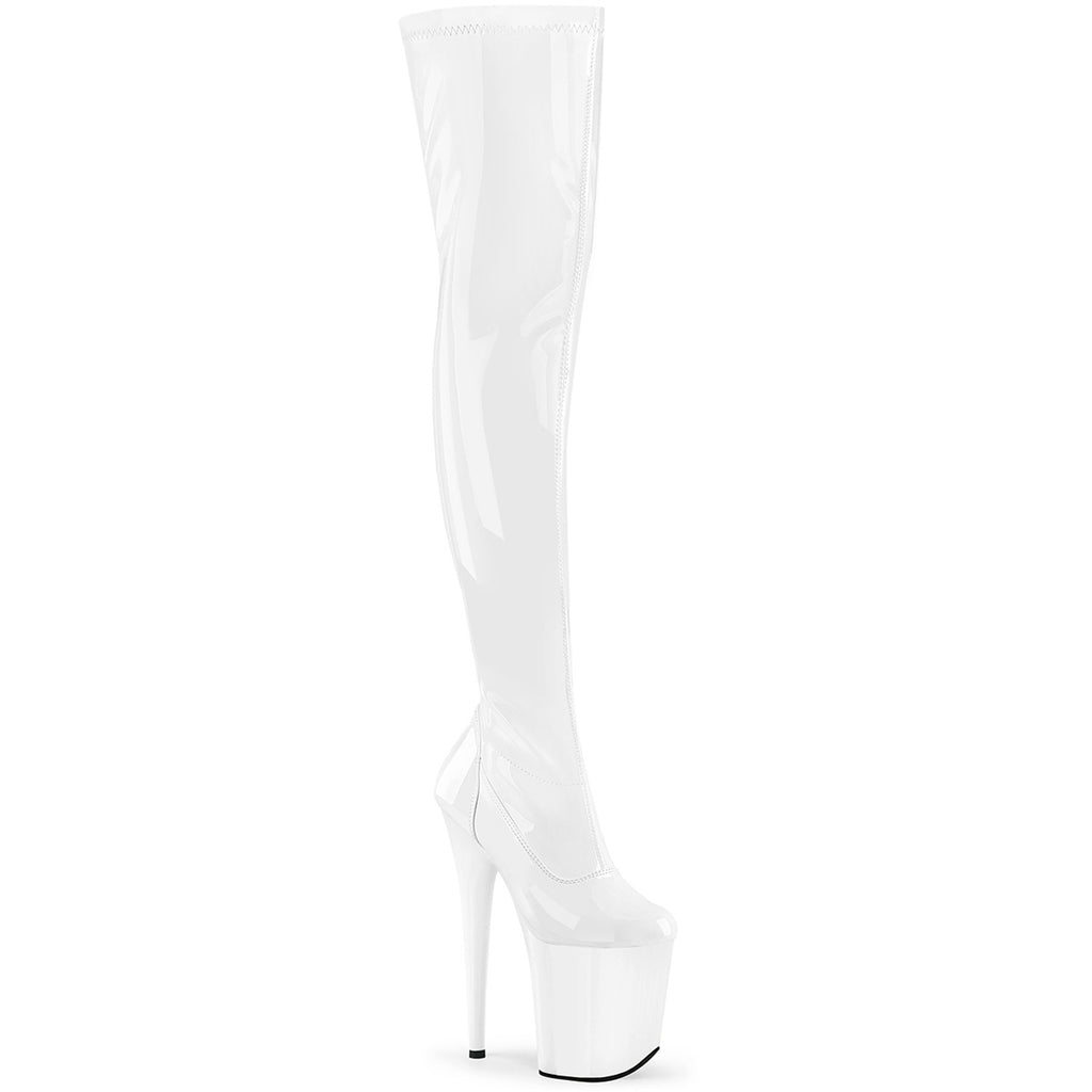 8" Heel, 4" Pf Stretch Thigh Boot, Side Zip Pleaser Pleaser FLAMINGO/3000