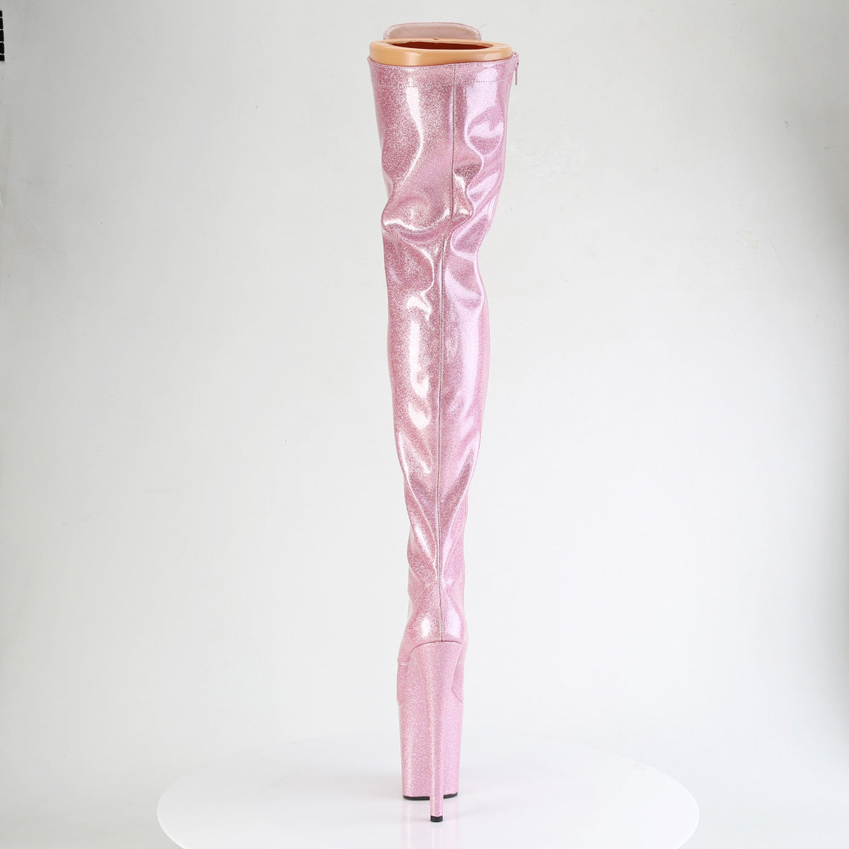 8" Heel, 4" Pf Lace-Up Stretch Thigh Boot, Side Zip Pleaser Pleaser FLAMINGO/3020GP