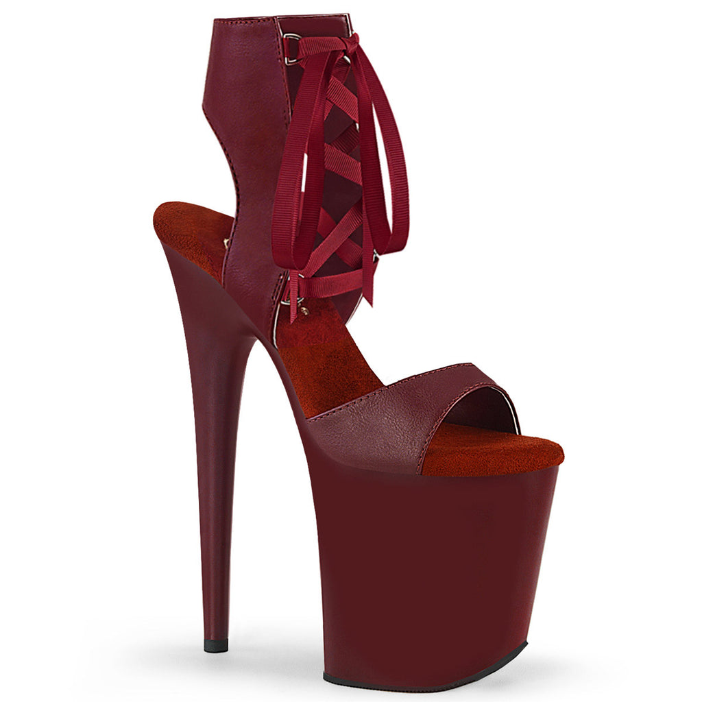 8" Heel, 4" PF Lace-Up Front Sandal Pleaser Pleaser FLAMINGO/800/14