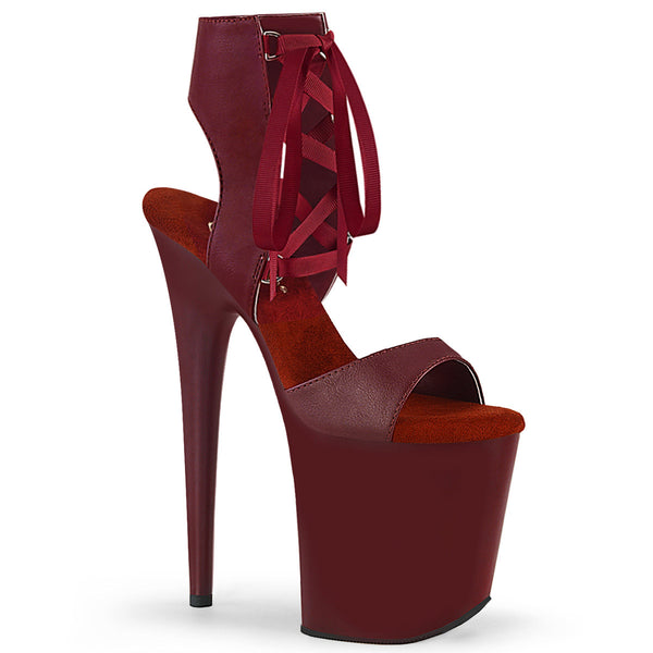 8" Heel, 4" PF Lace-Up Front Sandal Pleaser Pleaser FLAMINGO/800/14
