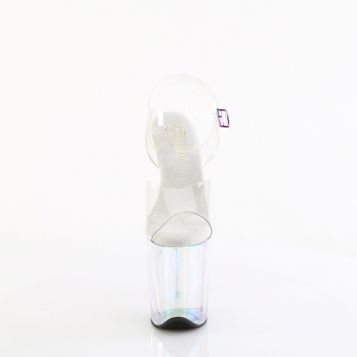 Pleaser Flamingo-808HT Platform Ankle Strap Sandal with Holographic Clear Heel Secondary image