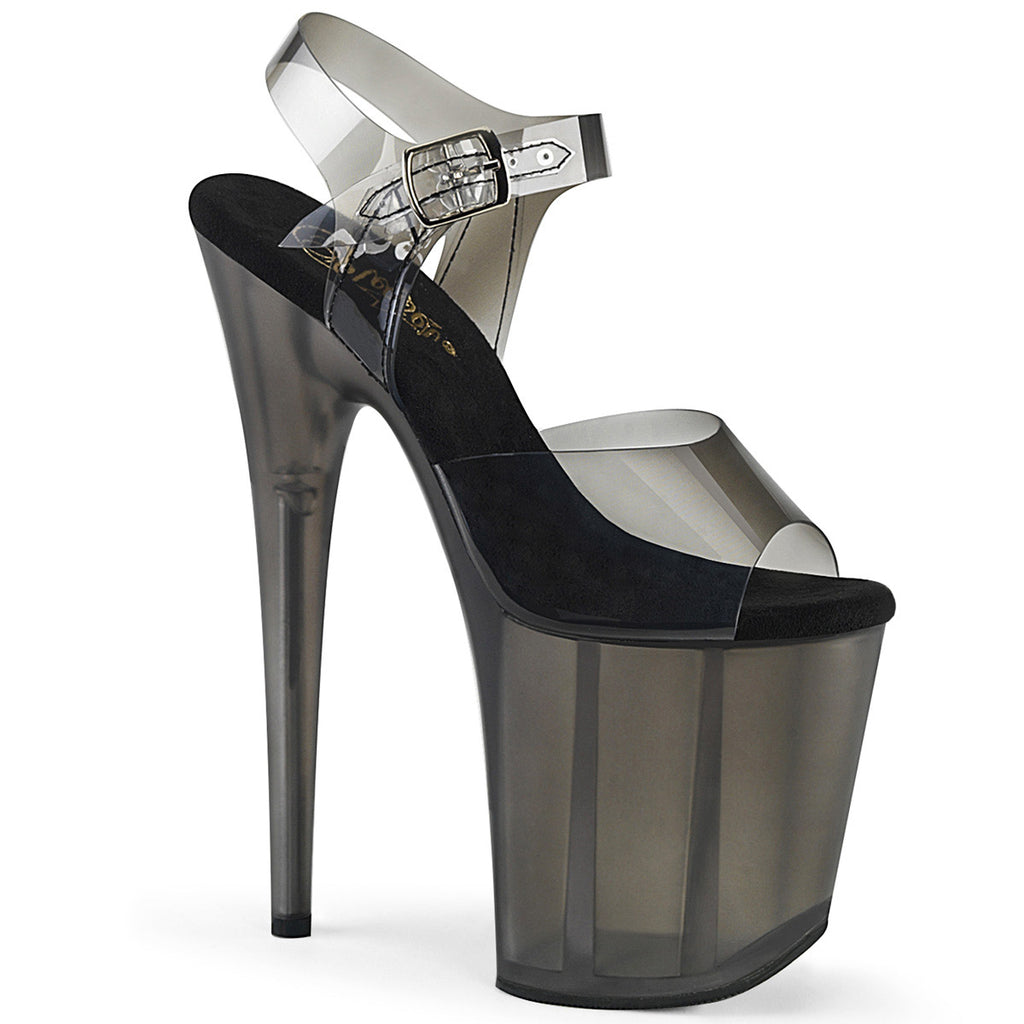 8" Heel, 4" Tinted PF Ankle Strap Sandal Pleaser Pleaser FLAMINGO/808N/T