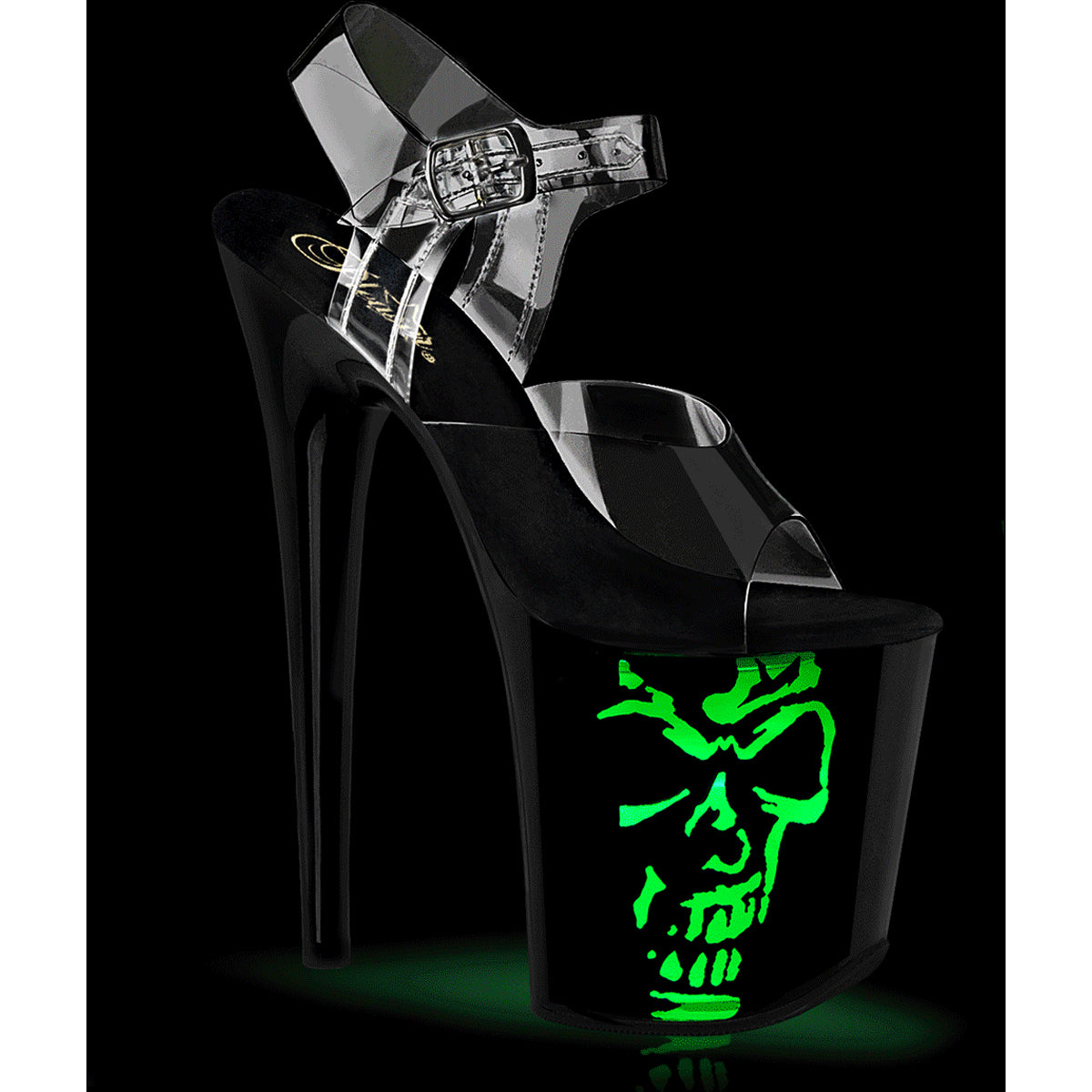 8" Heel, 4" Pf Led Illuminated Ankle Strap Sandal Pleaser Pleaser FLAMINGO/808NLSK Main image