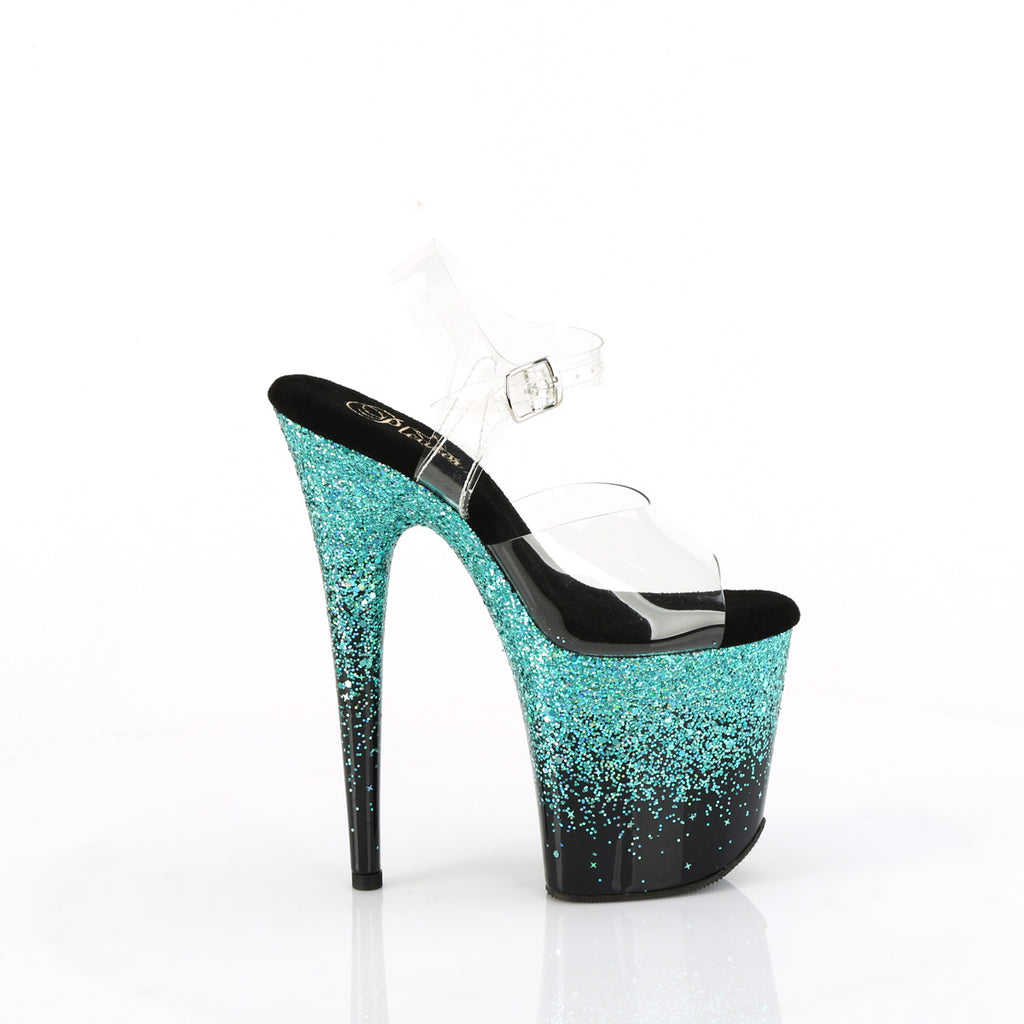 8" Heel, 4" Pf Ankle Strap Sandal Pleaser Pleaser FLAMINGO/808SS