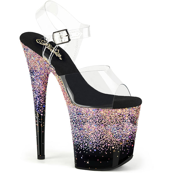 8" Heel, 4" Pf Ankle Strap Sandal Pleaser Pleaser FLAMINGO/808SS