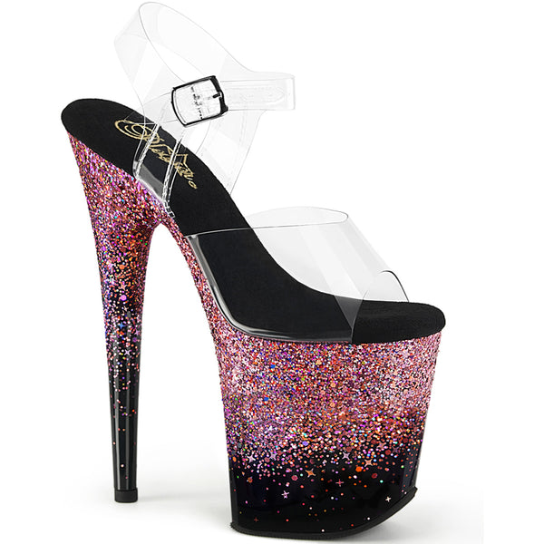 8" Heel, 4" Pf Ankle Strap Sandal Pleaser Pleaser FLAMINGO/808SS