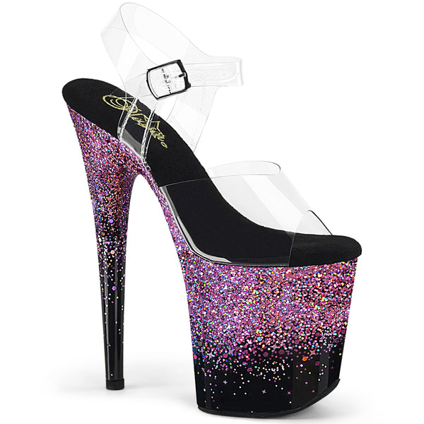 8" Heel, 4" Pf Ankle Strap Sandal Pleaser Pleaser FLAMINGO/808SS
