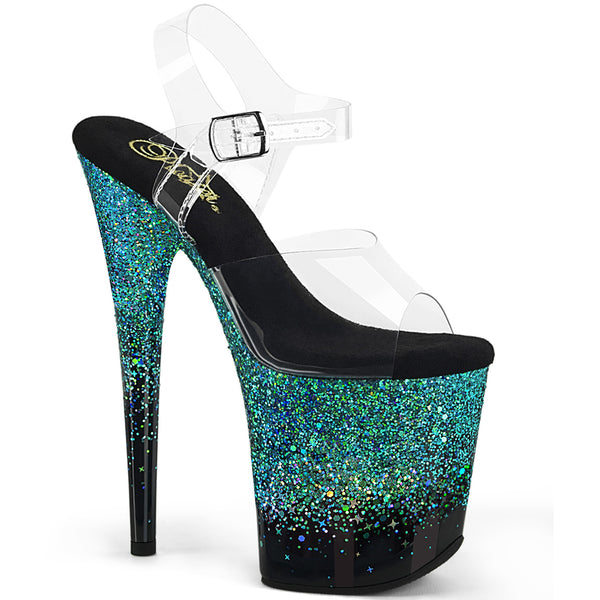 8" Heel, 4" Pf Ankle Strap Sandal Pleaser Pleaser FLAMINGO/808SS