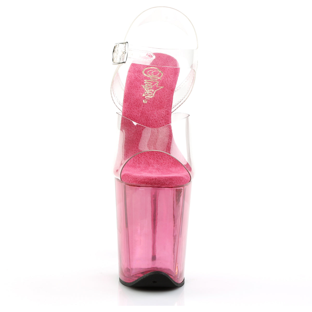 8" Heel, 4" Tinted Pf Ankle Strap Sandal Pleaser Pleaser FLAMINGO/808T