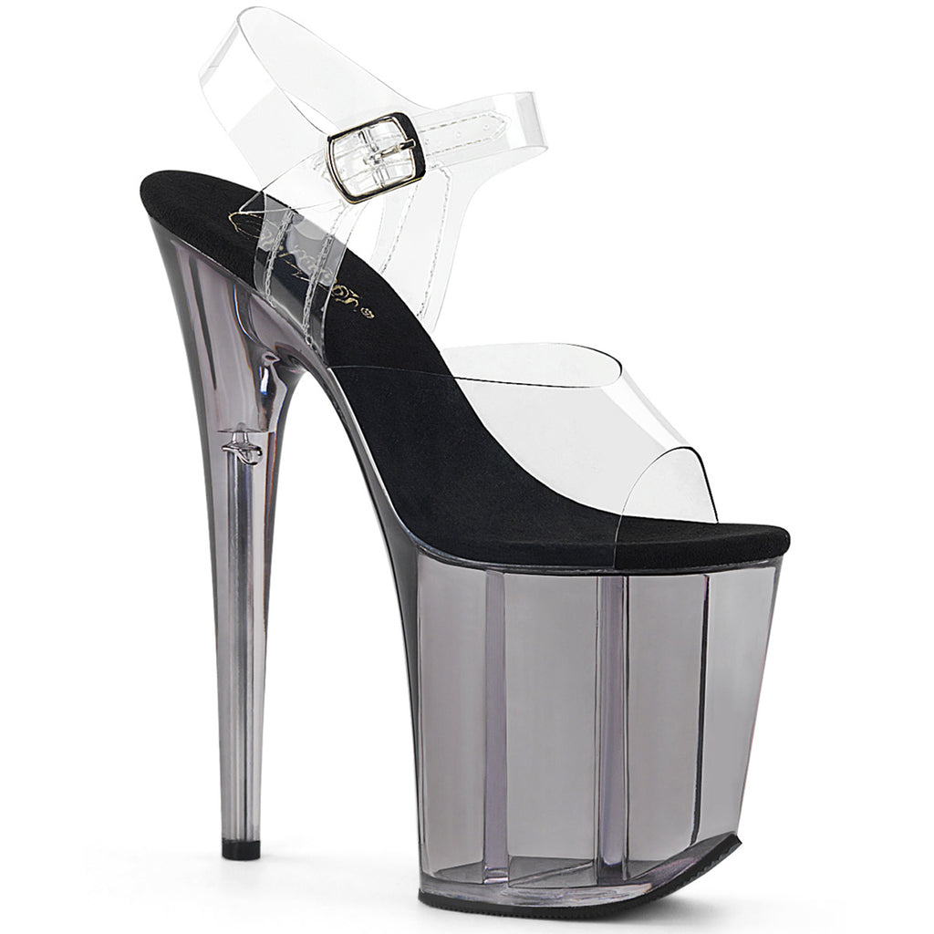 8" Heel, 4" Tinted Pf Ankle Strap Sandal Pleaser Pleaser FLAMINGO/808T