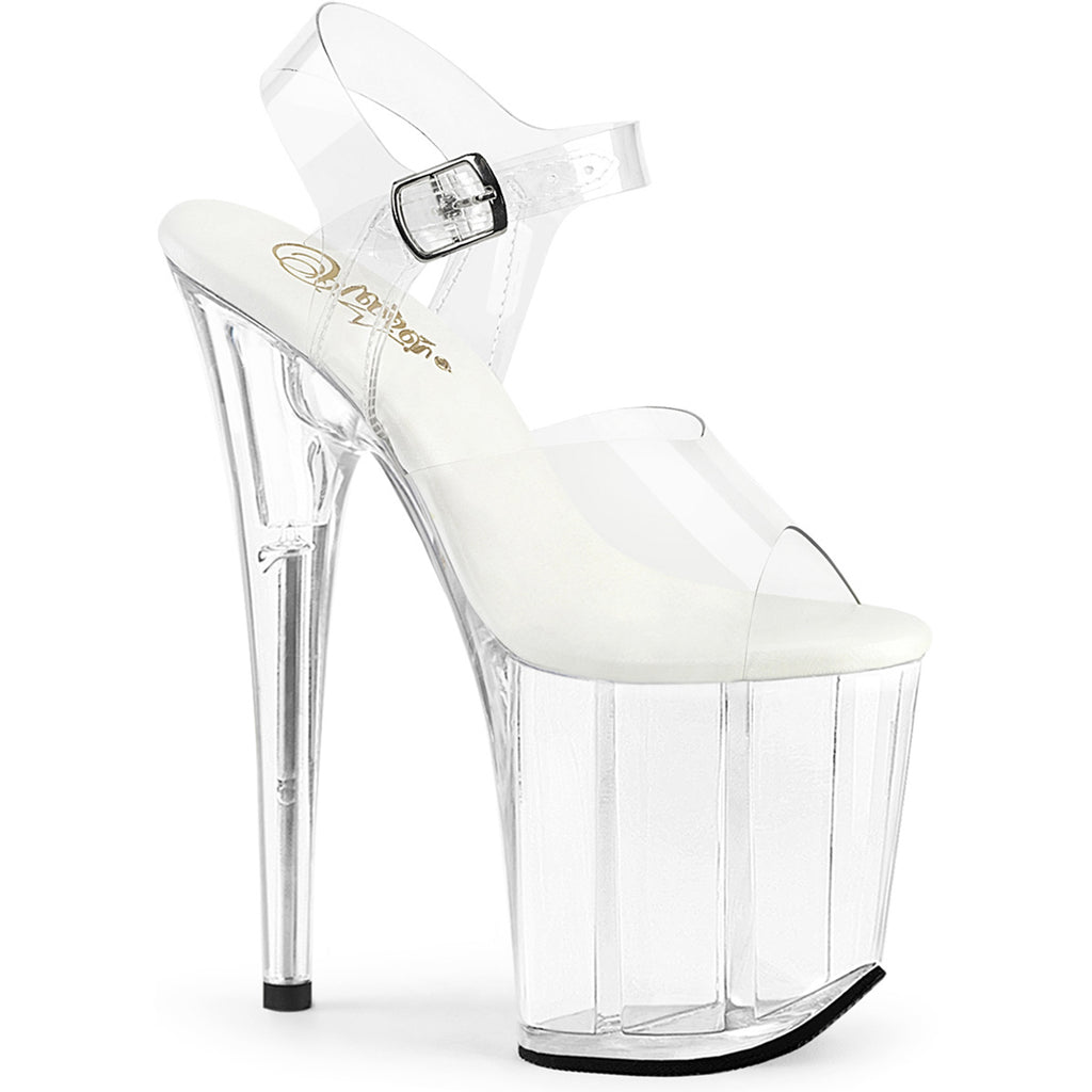 8" Heel, 4" Pf All Vegan Ankle Strap Sandal Pleaser Pleaser FLAMINGO/808VL