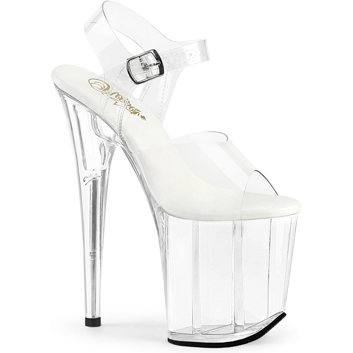 8" Heel, 4" Pf All Vegan Ankle Strap Sandal Pleaser Pleaser FLAMINGO/808VL