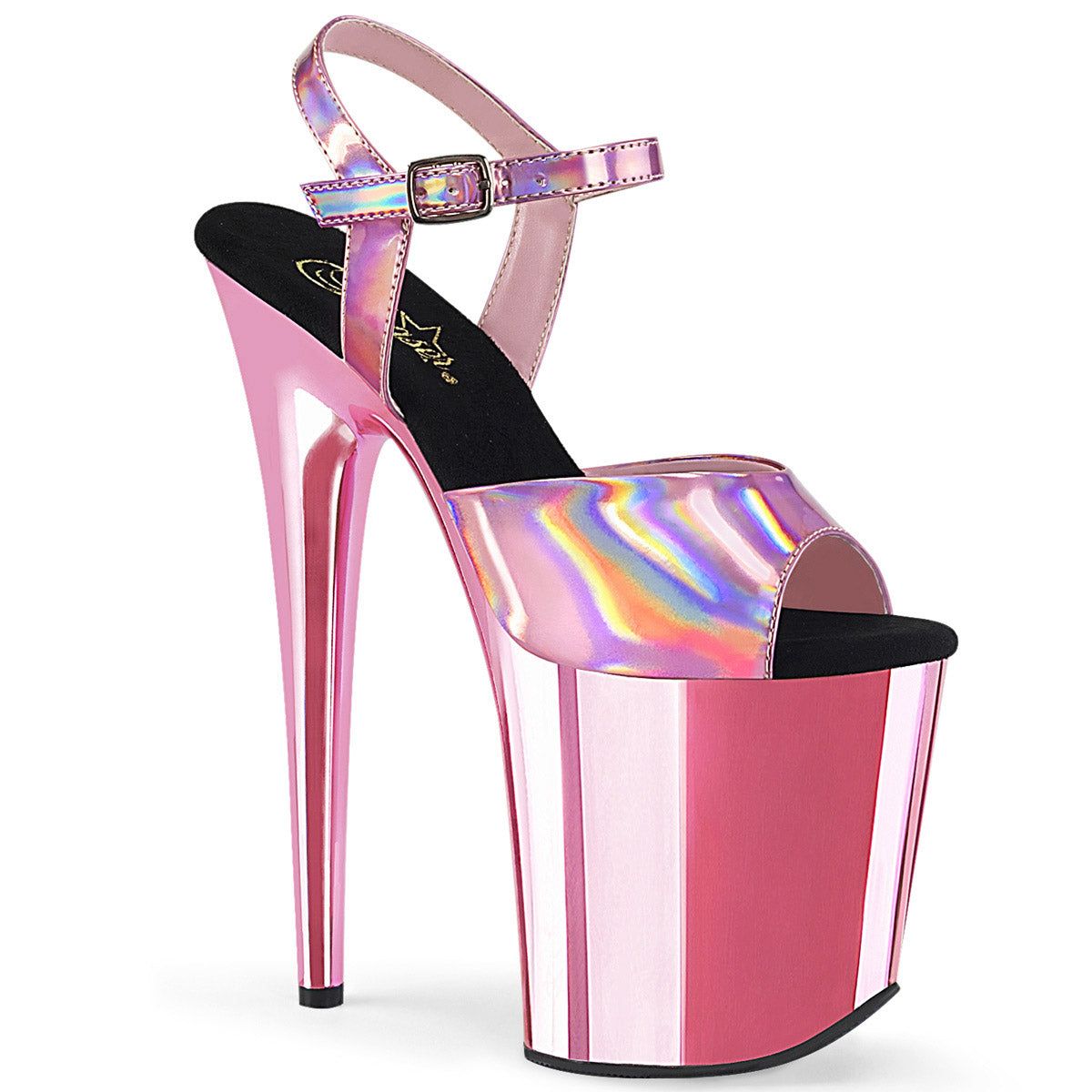 8" Heel, 4" PF Ankle Strap Sandal Pleaser Pleaser FLAMINGO/809HG Main image