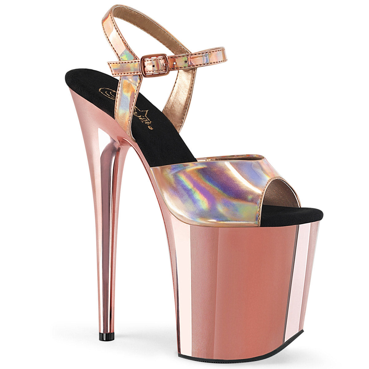8" Heel, 4" PF Ankle Strap Sandal Pleaser  FLAMINGO/809HG