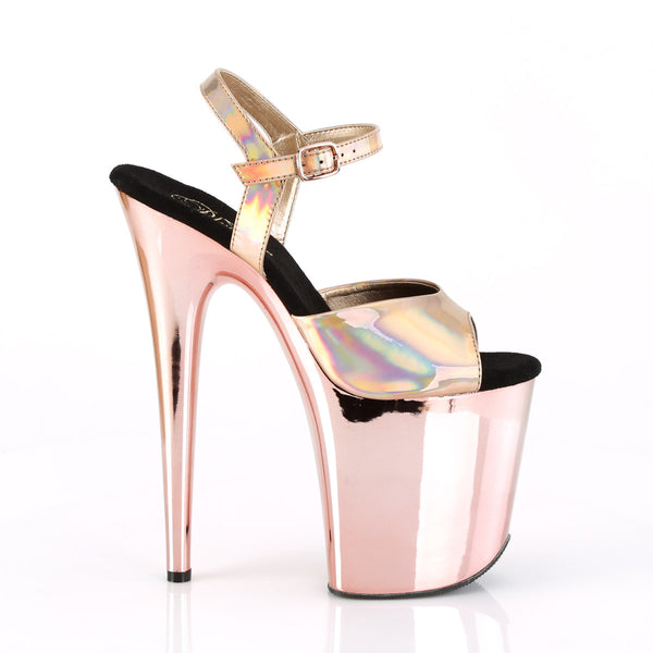 8" Heel, 4" PF Ankle Strap Sandal Pleaser  FLAMINGO/809HG