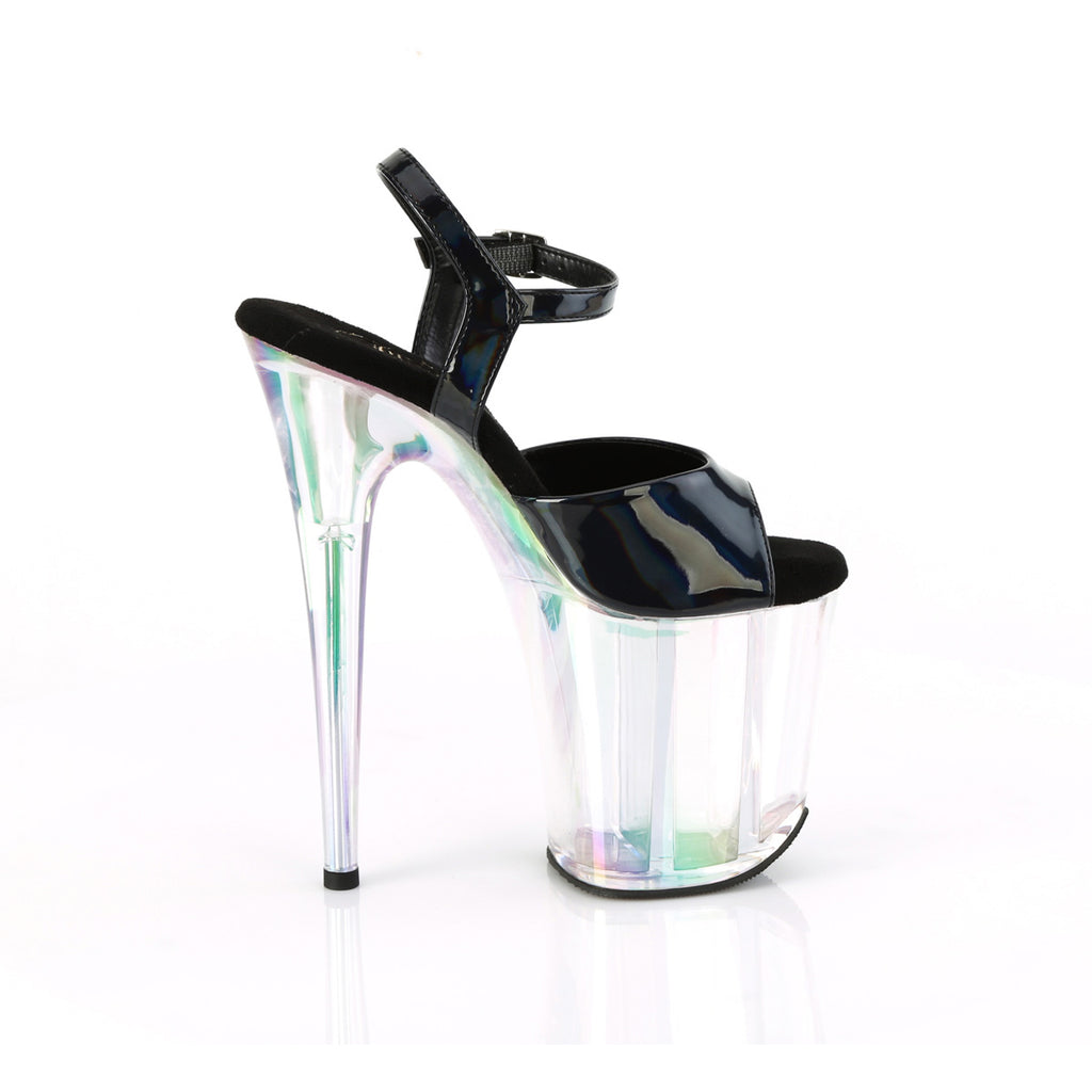 8" Heel, 4" Holo Tinted Pf Ankle Strap Sandal Pleaser Pleaser FLAMINGO/809HT