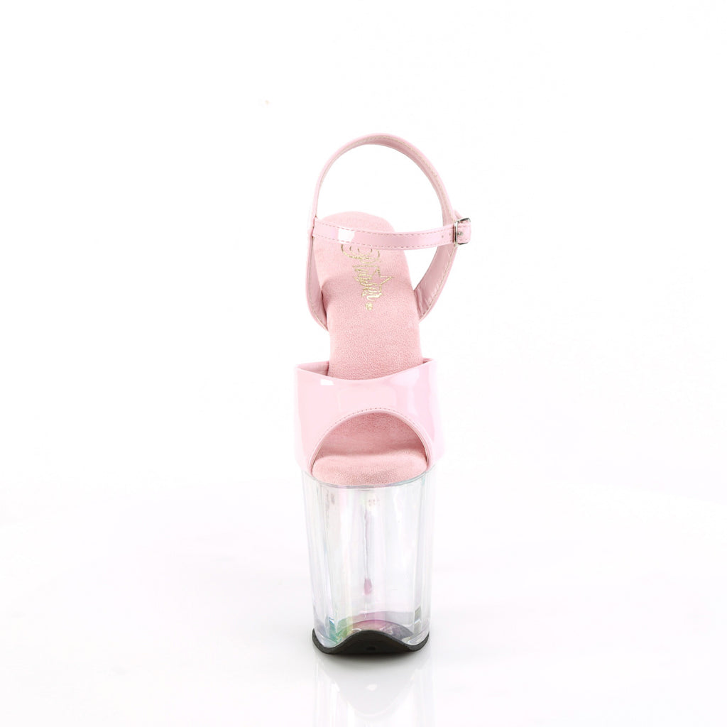 8" Heel, 4" Holo Tinted Pf Ankle Strap Sandal Pleaser Pleaser FLAMINGO/809HT