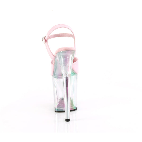 8" Heel, 4" Holo Tinted Pf Ankle Strap Sandal Pleaser Pleaser FLAMINGO/809HT