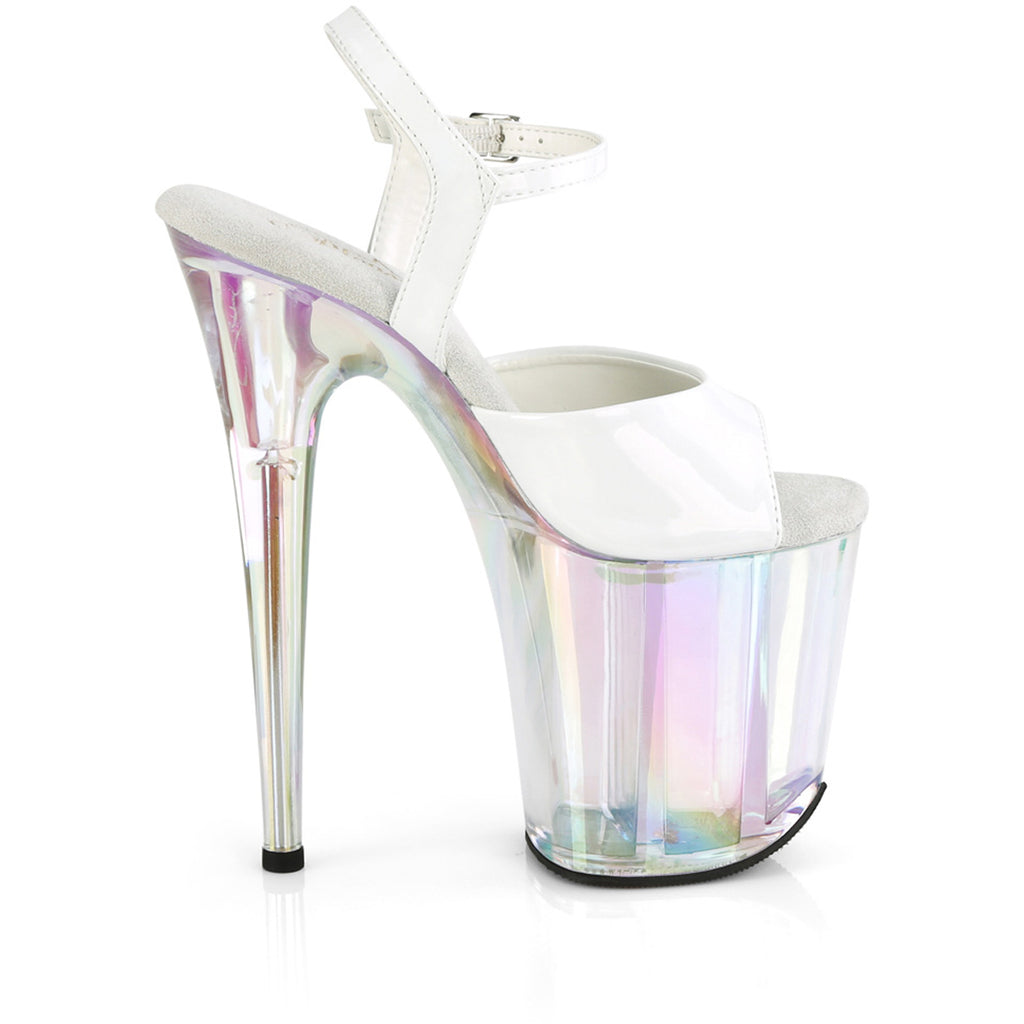 8" Heel, 4" Holo Tinted Pf Ankle Strap Sandal Pleaser Pleaser FLAMINGO/809HT
