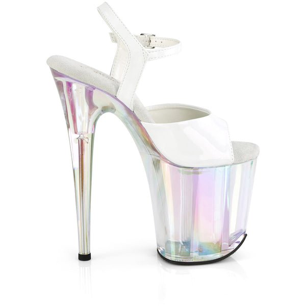 8" Heel, 4" Holo Tinted Pf Ankle Strap Sandal Pleaser Pleaser FLAMINGO/809HT