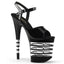 8" Heel, 4" Lined PF Ankle Strap Sandal Blk Pat/Blk Pleaser Pleaser FLAMINGO/809LN