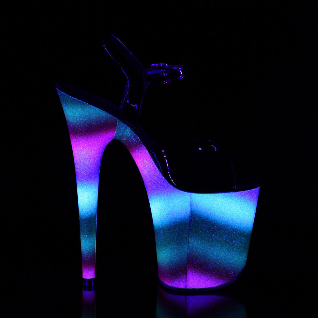 8" Heel, 4" Wrapped PF Ankle Strap Sandal Pleaser  FLAMINGO/809WR