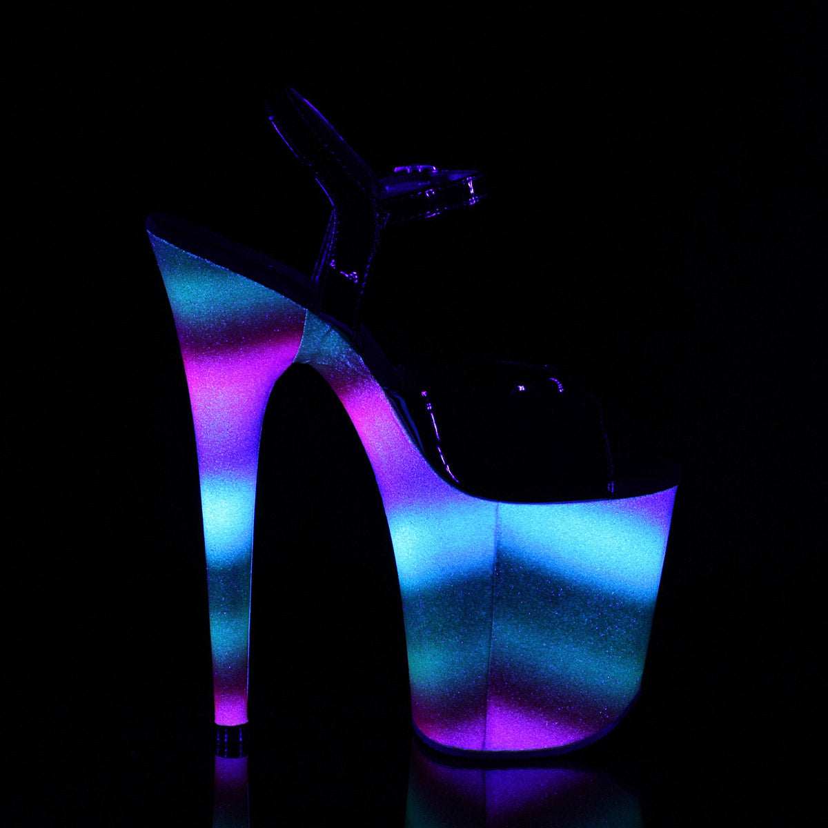 8" Heel, 4" Wrapped PF Ankle Strap Sandal Pleaser  FLAMINGO/809WR